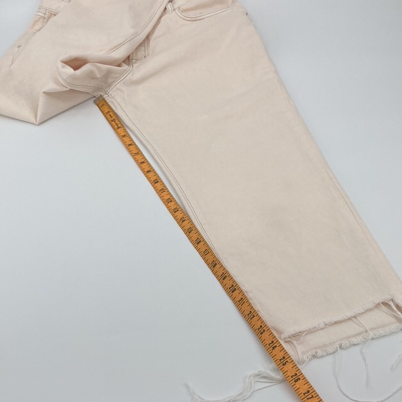 J Brand Wynne 100% Cotton High Rise Button Fly Crop Raw Hem Straight Jeans 32 - Picture 9 of 15